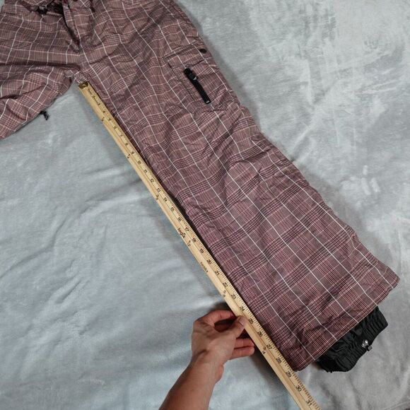 Roxy 5000 Snowboard Pants Womens M (32x29) Plaid Insulated Red/Pink - Picture 10 of 12